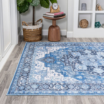 Maris Ornate Medallion Washable Area Rug